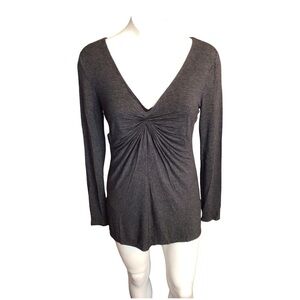 White House Black Market Charcoal Long Sleeve Top